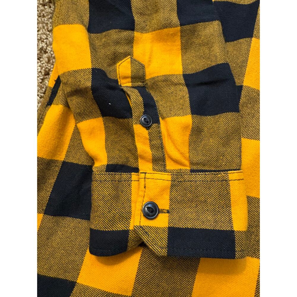 Vans x Independent Trucks Collection Zip Up Plaid Flannel Size XL Black Yellow - Picture 4 of 9